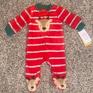 🧡 2/$15🧡 NWT Adorable NB Reindeer 2-Way Zipper Onesie ❤️💚